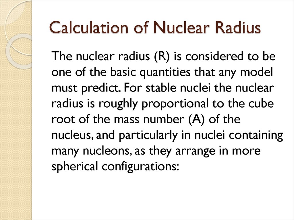 Calculation of Nuclear Radius