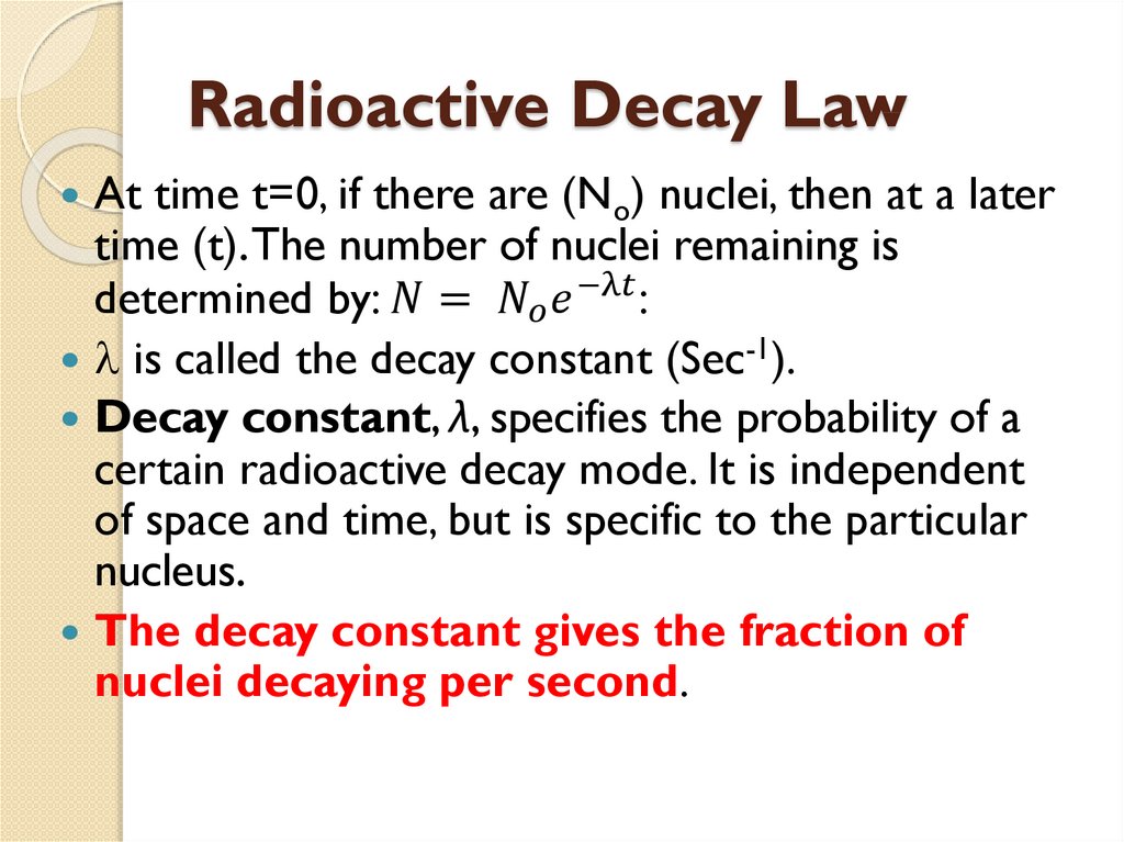 Radioactive Decay Law