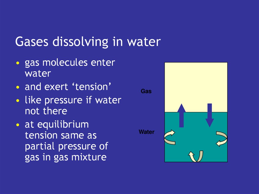 Gases dissolving in water