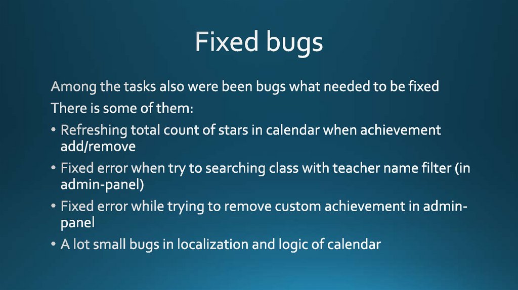 Fixed bugs