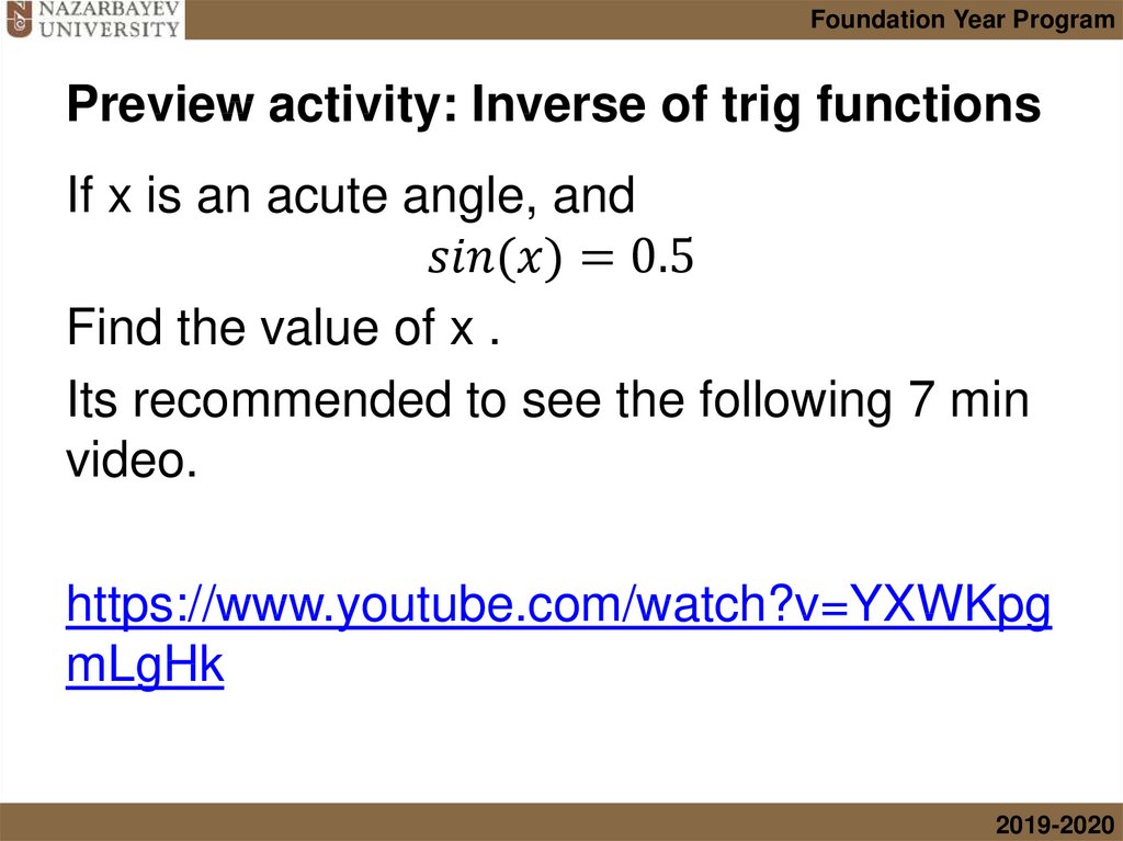 Preview activity: Inverse of trig functions