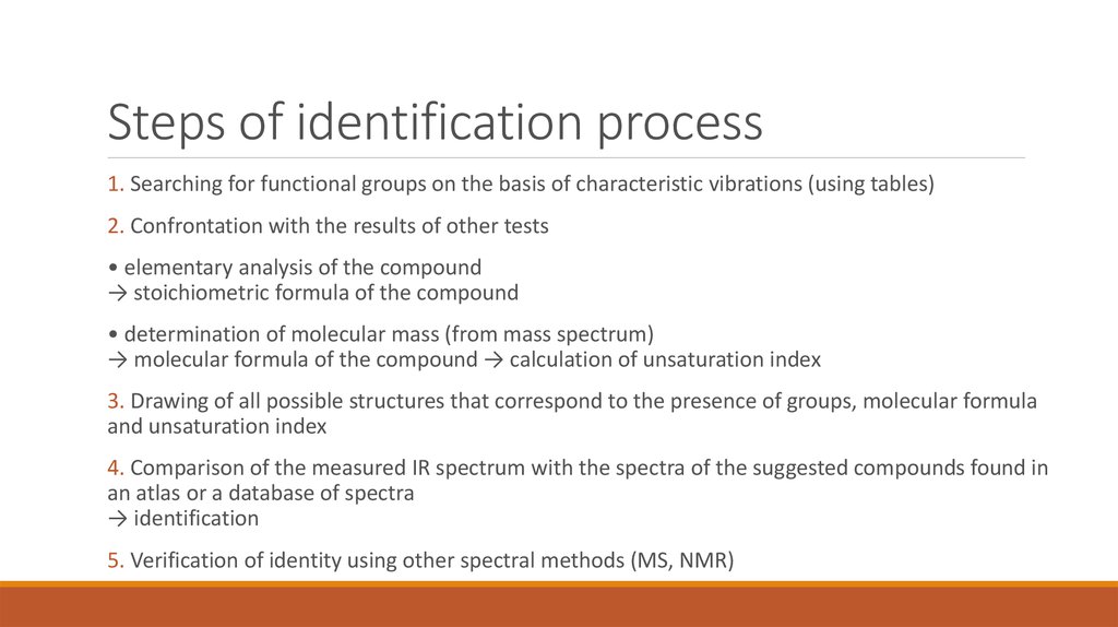 Steps of identification process
