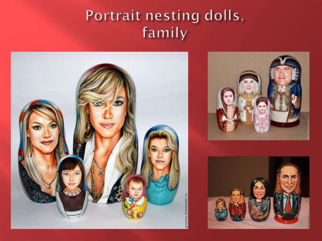 Portrait nesting dolls, family