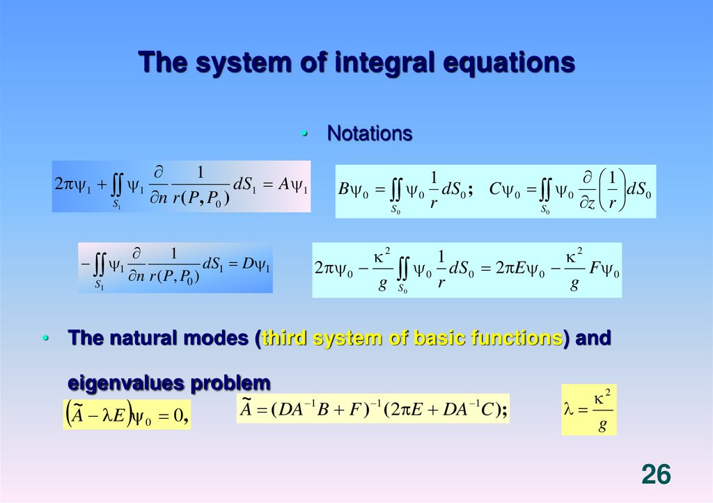 The system of integral equations