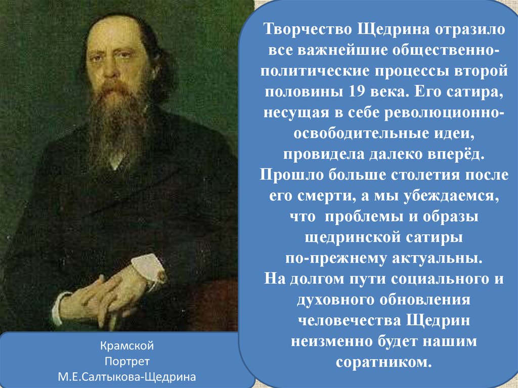 Роль салтыкова щедрина в истории русской литературы презентация