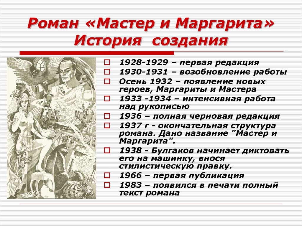 История мастера в романе мастер и маргарита план