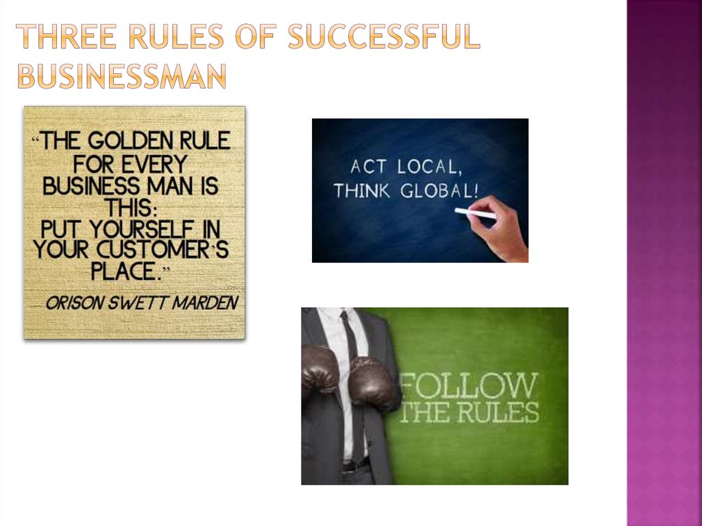 Three Rules of Successful Businessman