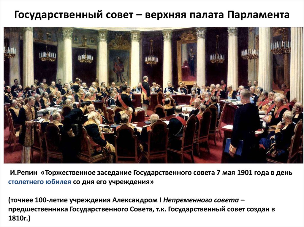 Государственный совет – верхняя палата Парламента