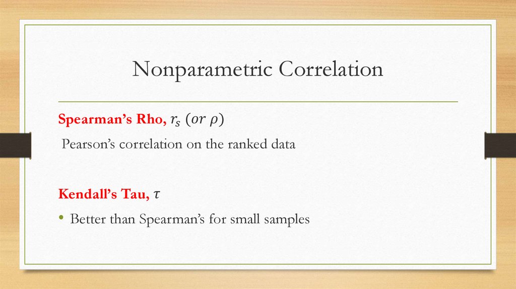 Nonparametric Correlation