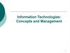 Information Technologies: Concepts and Management