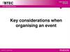 Key considerations when organising an event