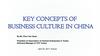 Key concerts of business culture in China