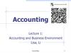 Accounting and Business Environment