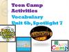 Teen camps Activities. Vocabulary