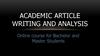 Academic articles writing and analysis