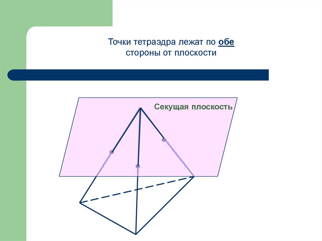 Тетраэдр точки. Секущая плоскость тетраэдра. Секущая плоскость рисунок. Секущая плоскость рисунок тетраэд. Пересекающиеся прямые в тетраэдре.