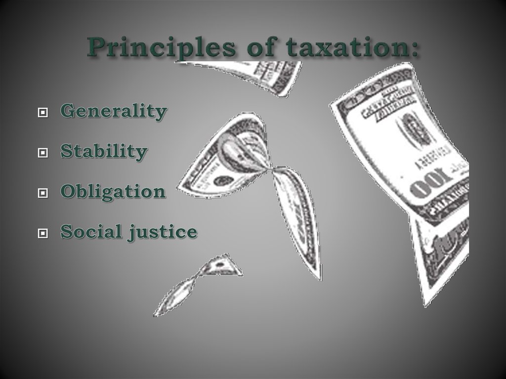 Principles of taxation: