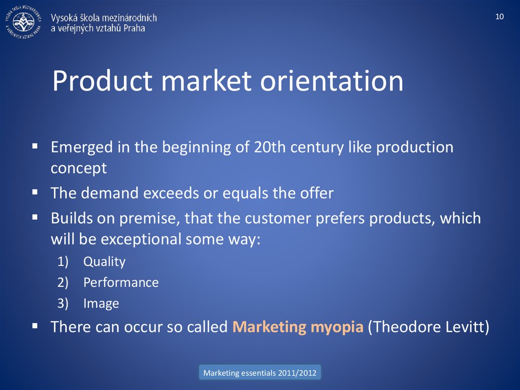 Product market orientation