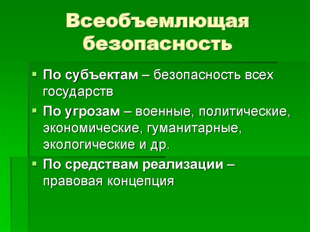 Система международной безопасности функции