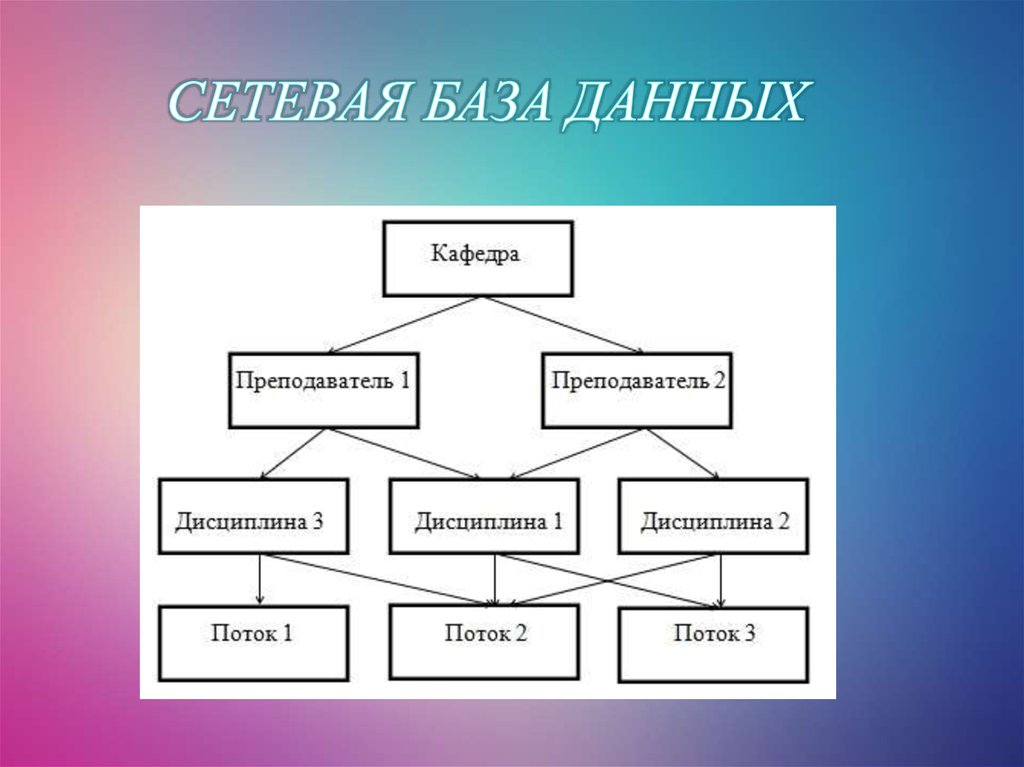 Сетевая модель данных основные понятия графическое изображение примеры