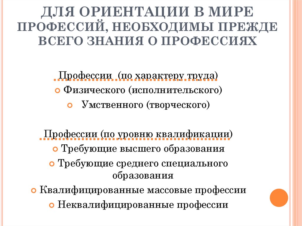 Многообразие мира профессионального труда презентация