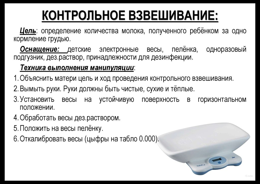 Вес алгоритм. Контрольное взвешивание ребенка алгоритм. Методика проведения контрольного взвешивания. Проведение контрольного взвешивания алгоритм. Проведение контрольного взвешивания ребенка алгоритм.