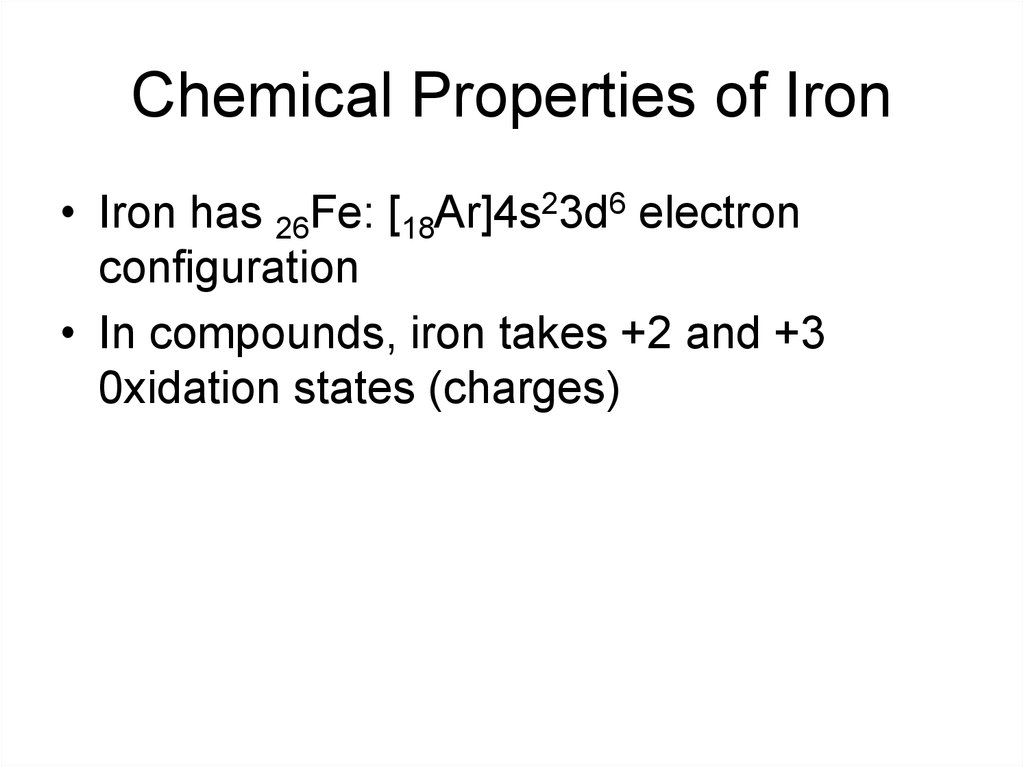 Chemical Properties of Iron