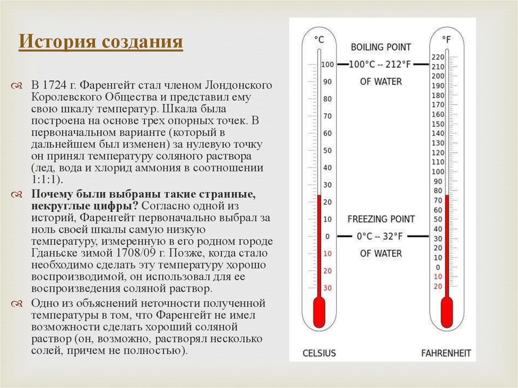 Какой температуре по шкале фаренгейта соответствует