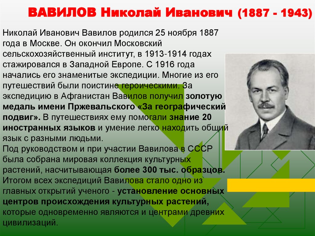 Презентация вавилов николай иванович вклад в науку