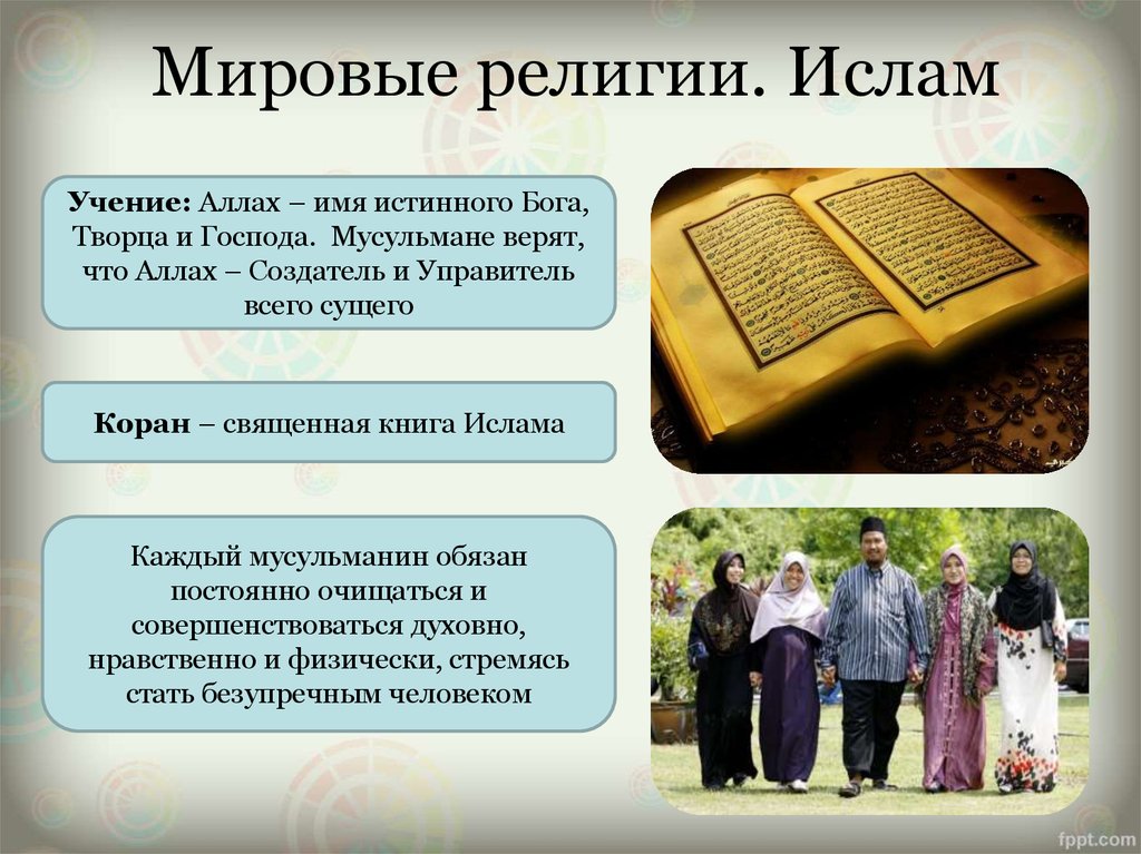 Сообщение о исламе 5 класс
