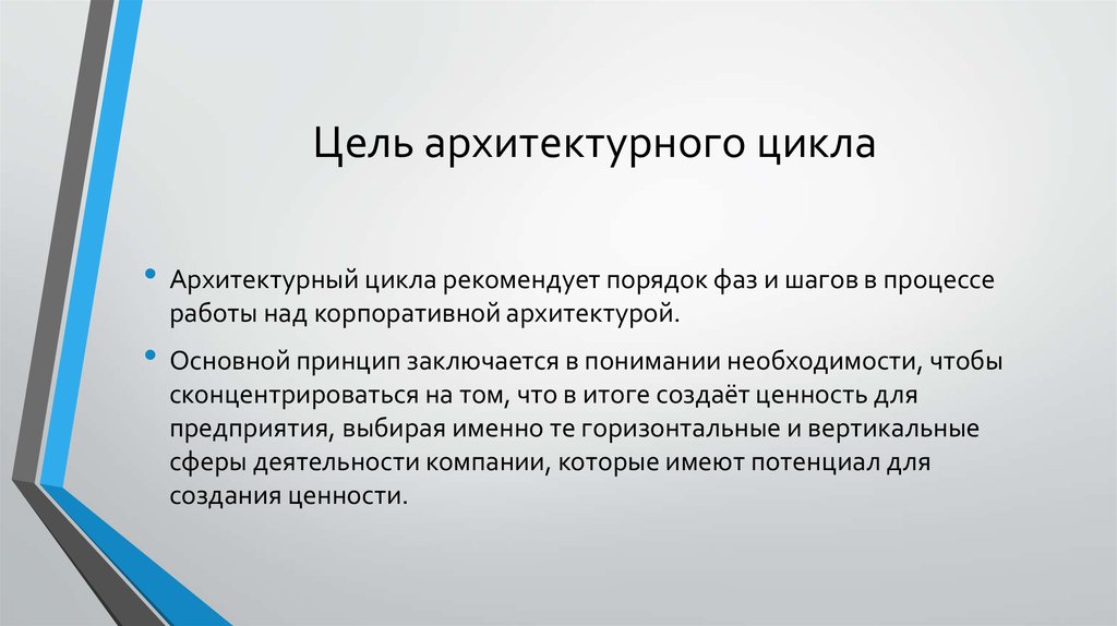 Цель архитектурного цикла