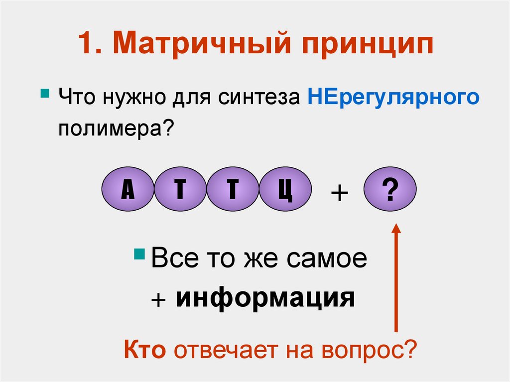 Матричный принцип. Матричный принцип биология. Принцип матричного синтеза. Нематричный принцип синтеза.