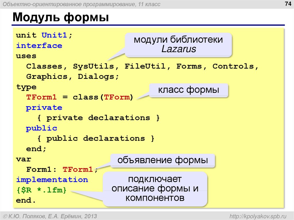 Контекст модуля формы