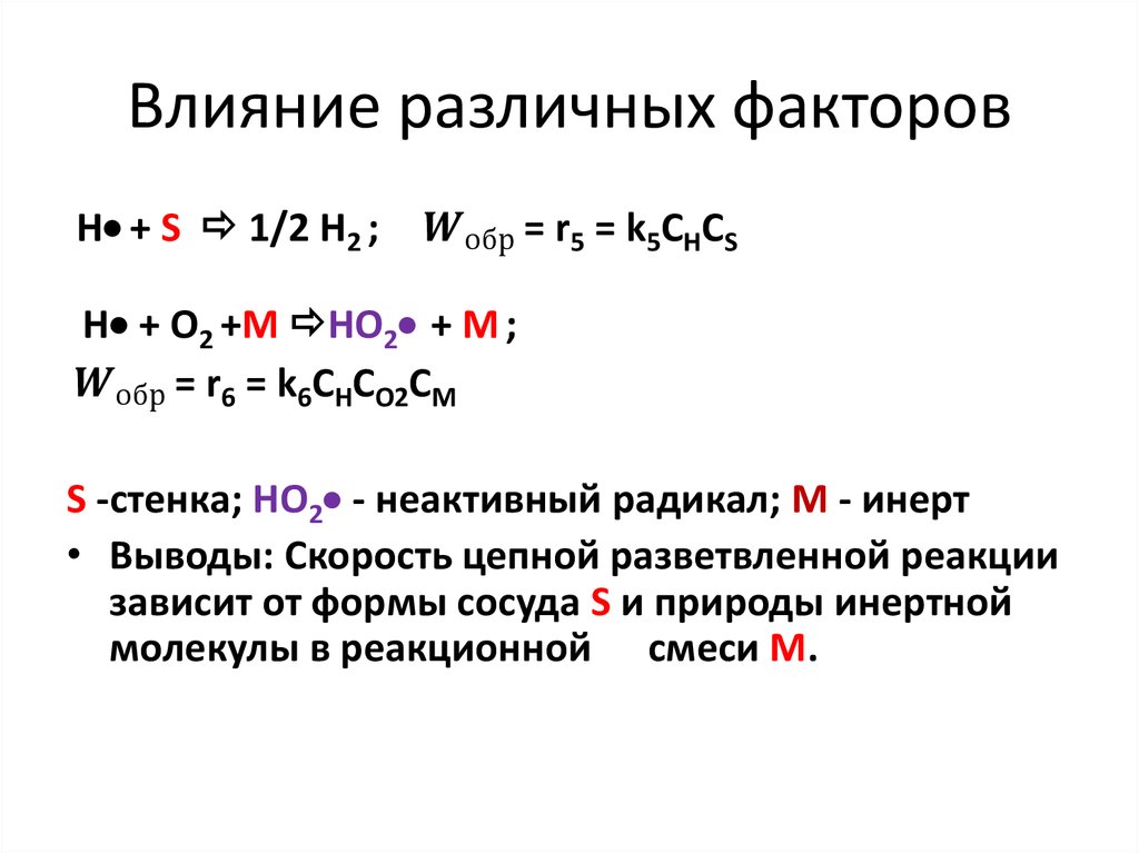 Влияние различных факторов