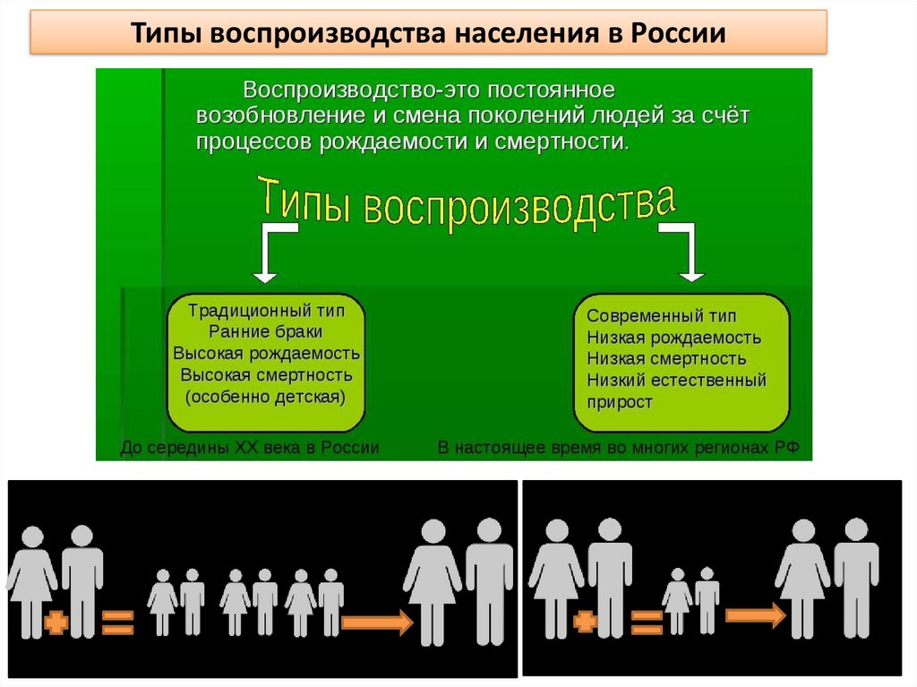 Типы воспроизводства населения в России