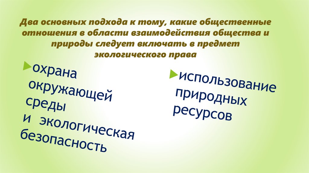 Экологическое право презентация 10 класс обществознание