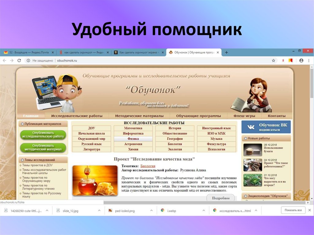 Индивидуальные проекты обучонок