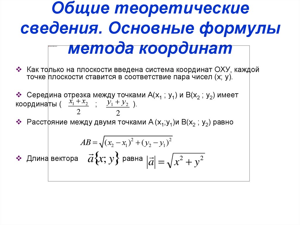 Векторный метод решения задач проект