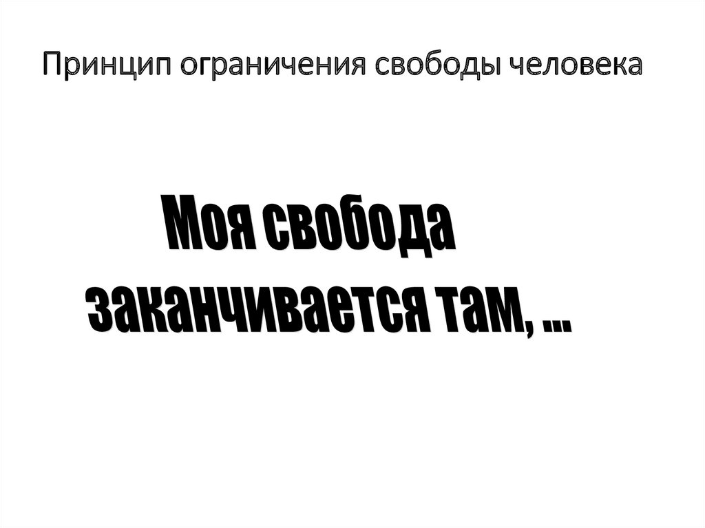 Принцип ограничения. Принцип ограничения свободы человека. Ограничение свободы.