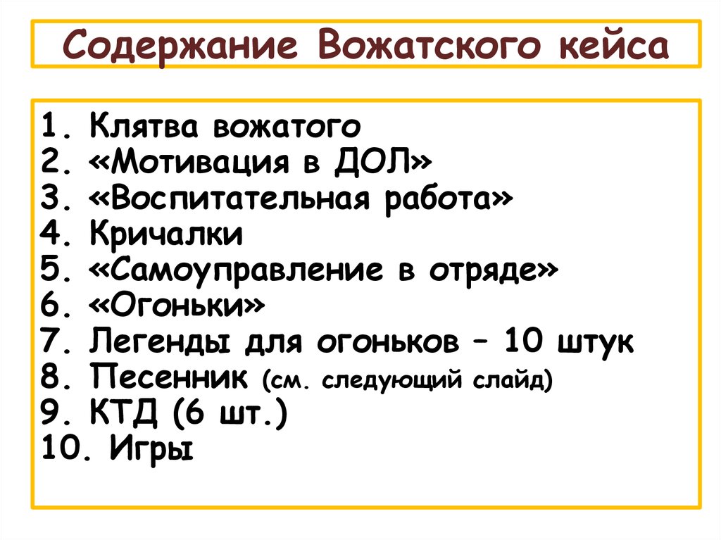 Расположите картинки в правильном порядке вожатый