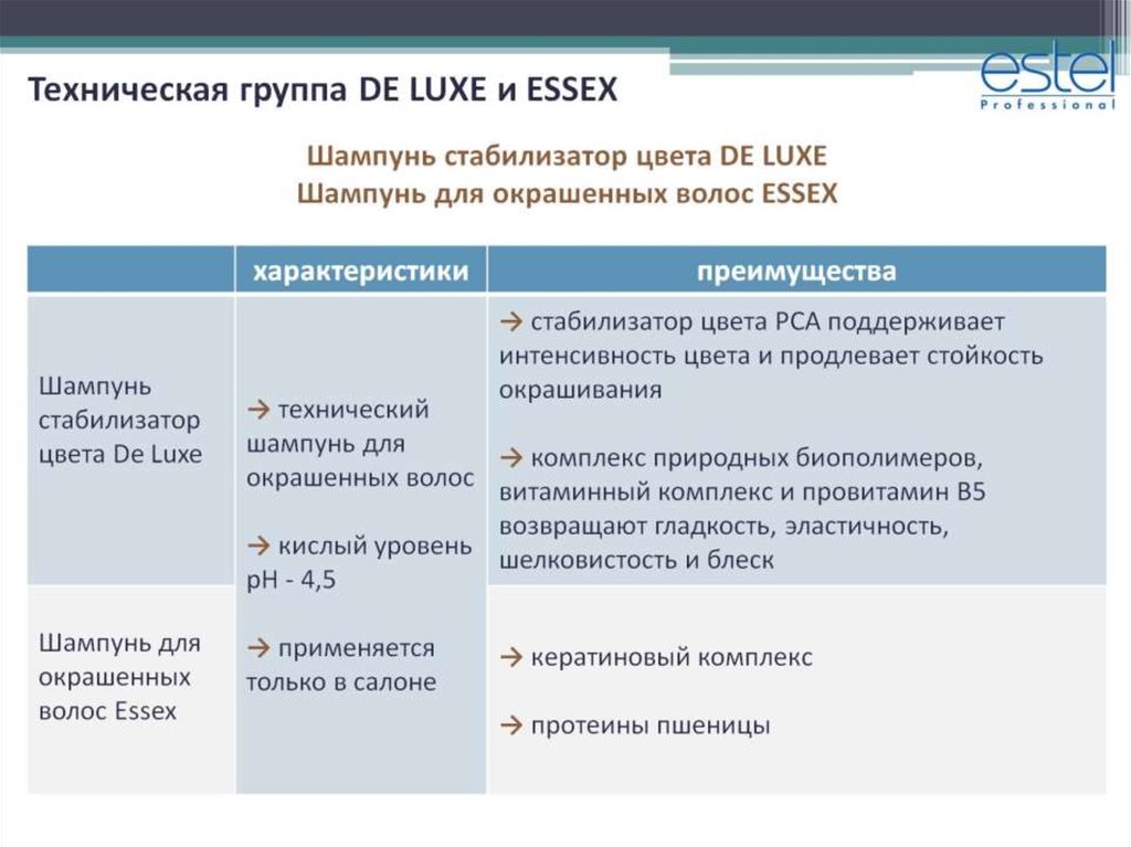 Техническая группа DE LUXE и ESSEX