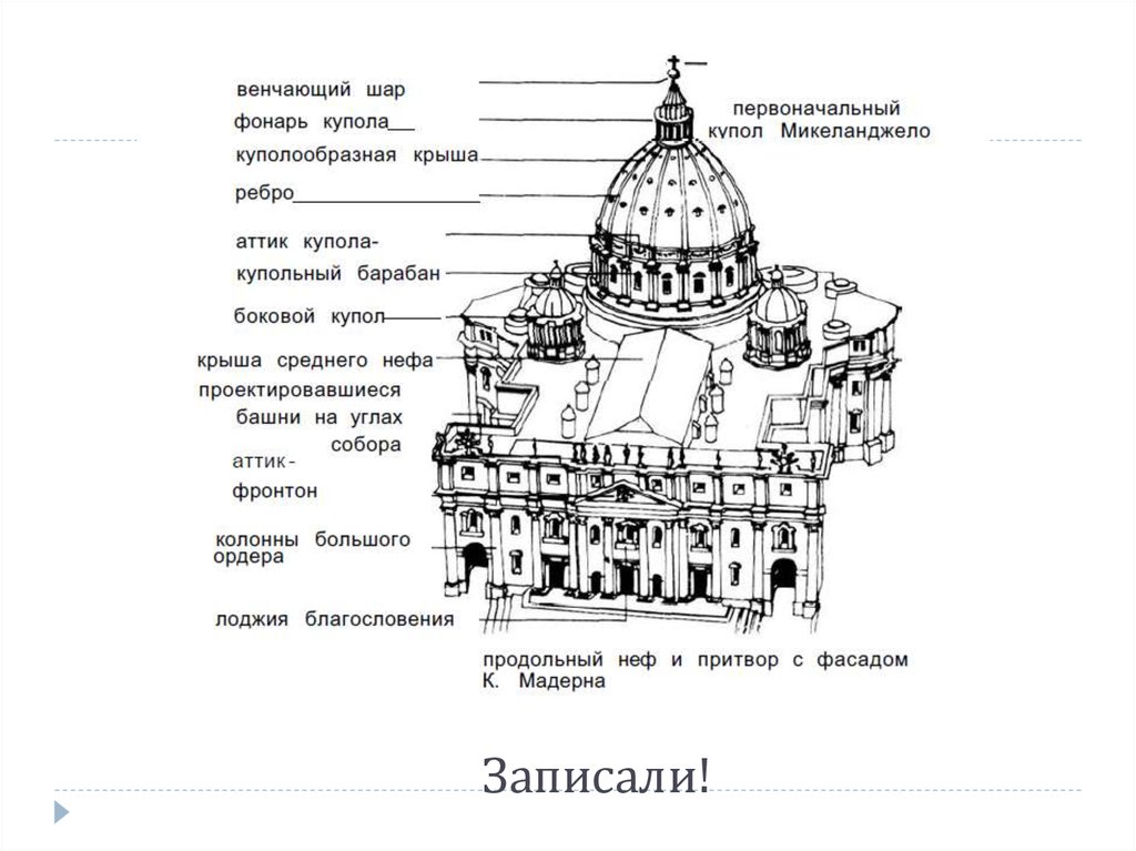 Собор святого петра чертеж