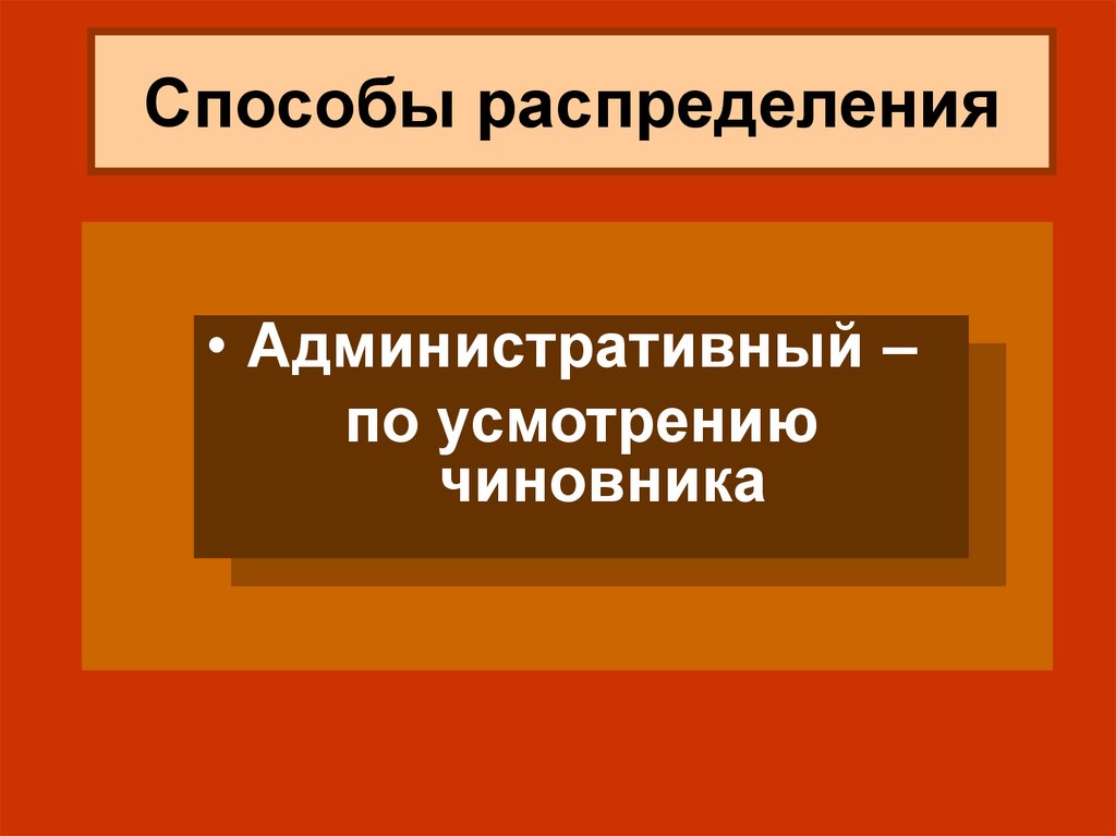 Способы распределения