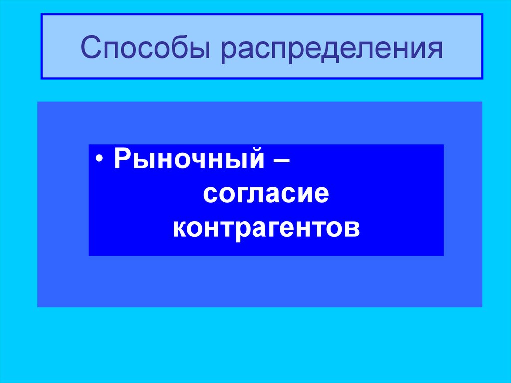 Рыночное распределение. Способы распределения. Введение в экономическую науку. Рынок способ распределения. Рыночный способ распределения.