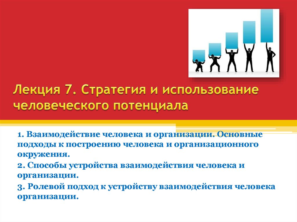 Человеческий потенциала организации. Лекция человеческий потенциал. Стратегия развития. Условия стратегии человеческого потенциала. Способы развития и применения человеческого потенциала..