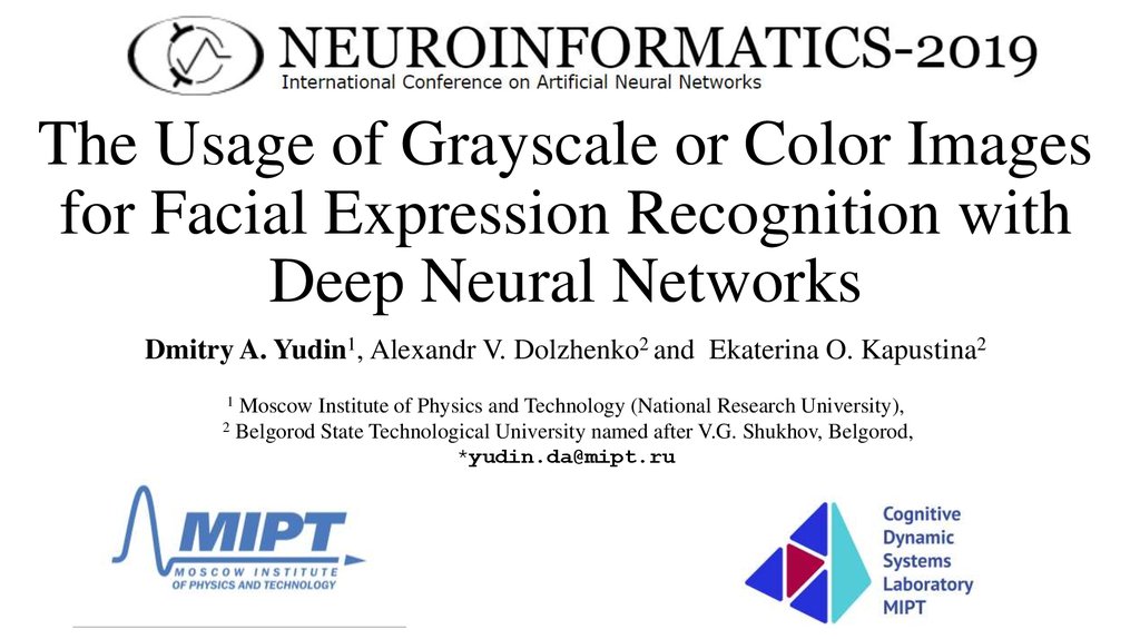 The Usage of Grayscale or Color Images for Facial Expression Recognition with Deep Neural Networks