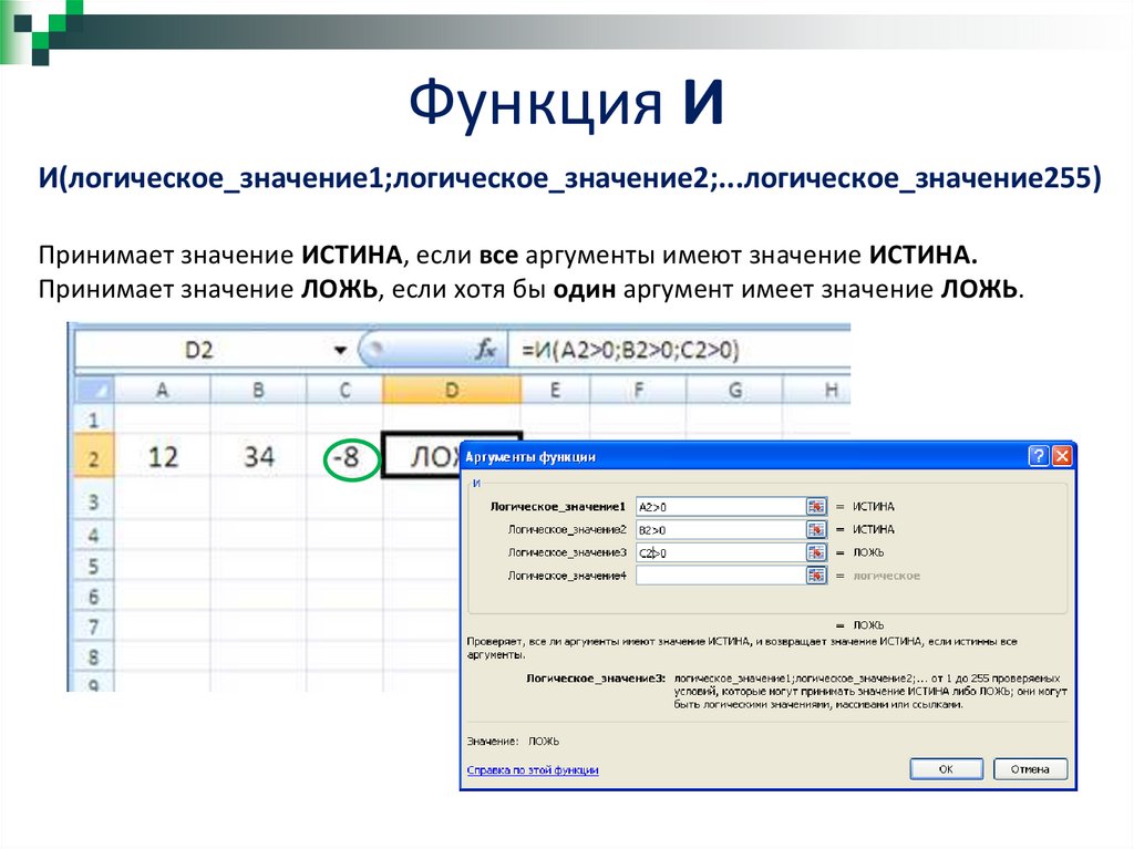 Функция если в excel презентация