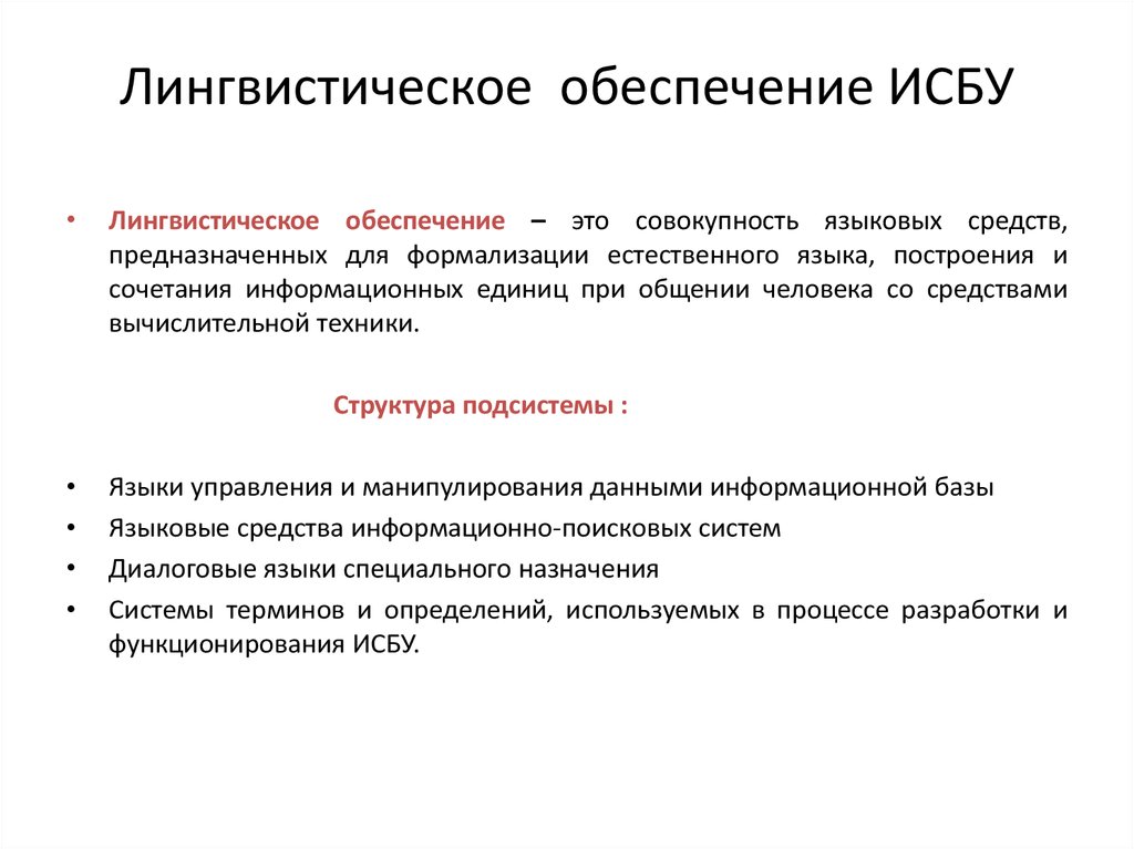 Информационно лингвистическое обеспечение это