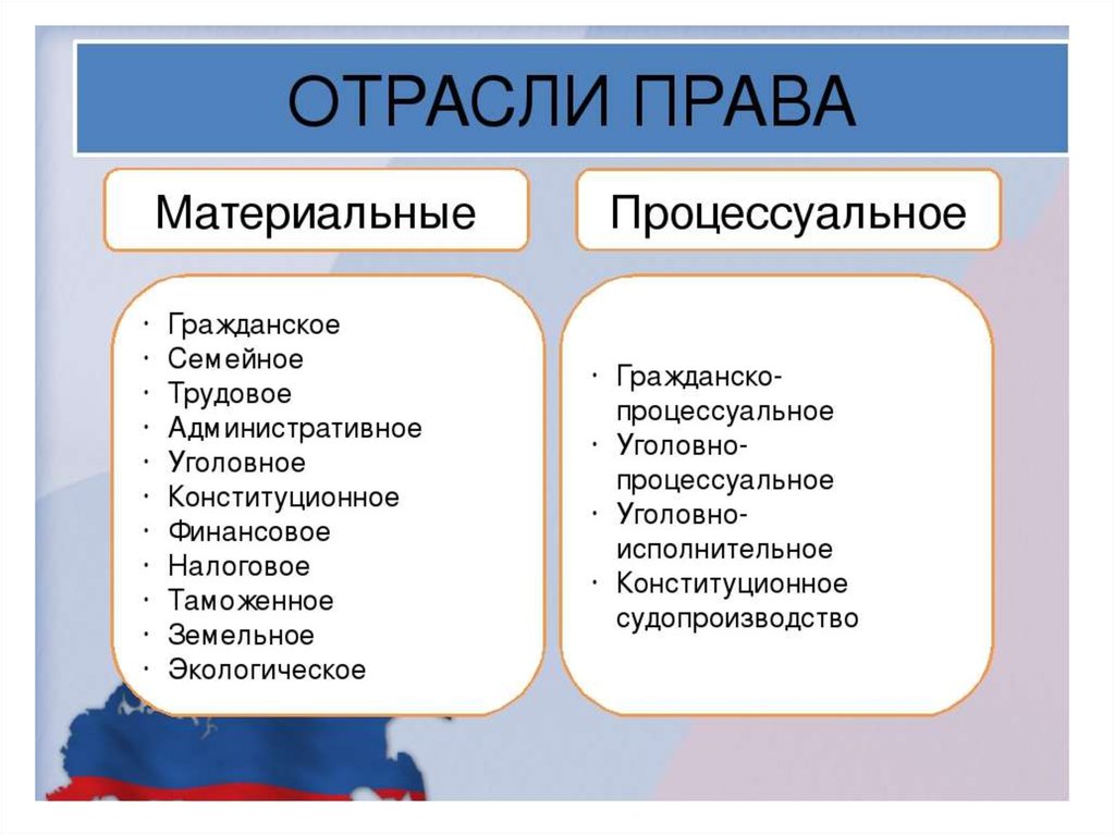 Презентация виды права