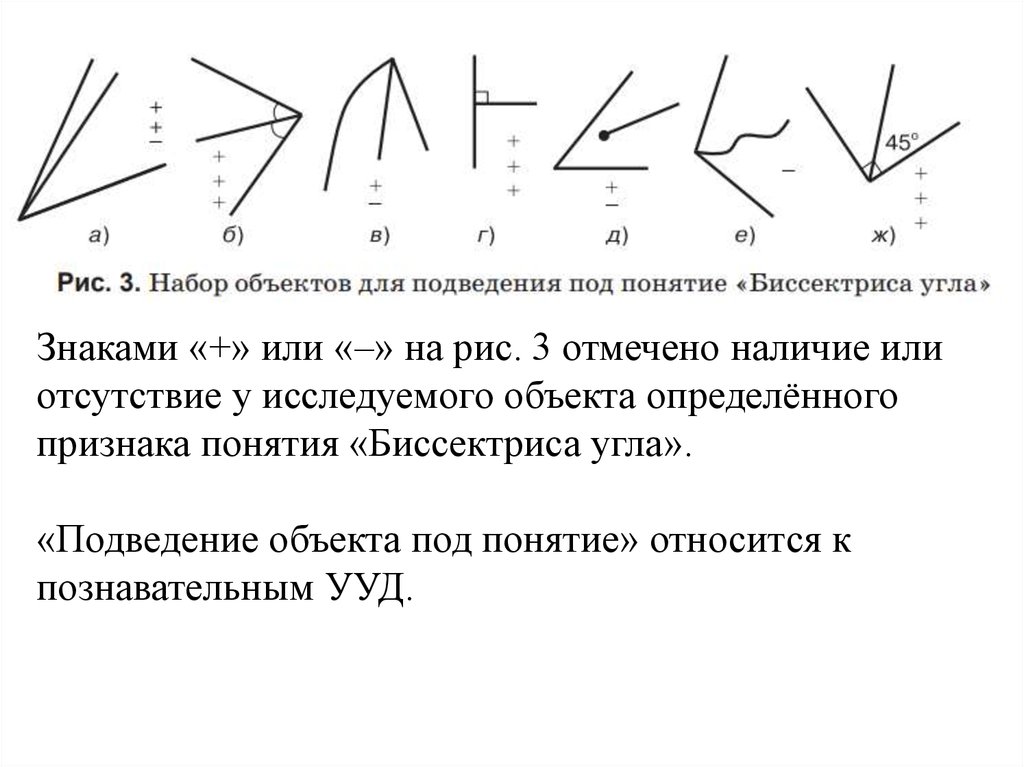 Отметьте наличие. Набор объектов для подведение под понятия отрезок. Общее представление прямой.